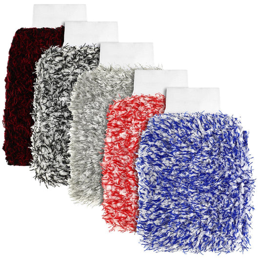 5 Pcs Microfiber Car Wash Mitt Absorbent Detailing Washing Gloves Automotive Car Cleaning Supplies for Cars Motorcycles Suvs Trucks Boats